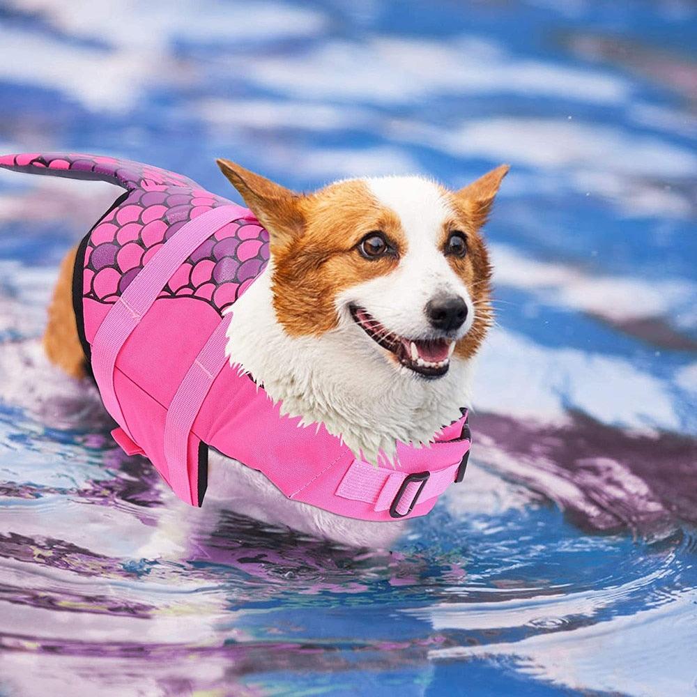 Dog Swimming Vest Pet Summer Safety Clothes Bulldog Life Vest Mermaid Shark Swimwear Dog Life Jacket Harness Pet Swimming Suit - YOURISHOP.COM