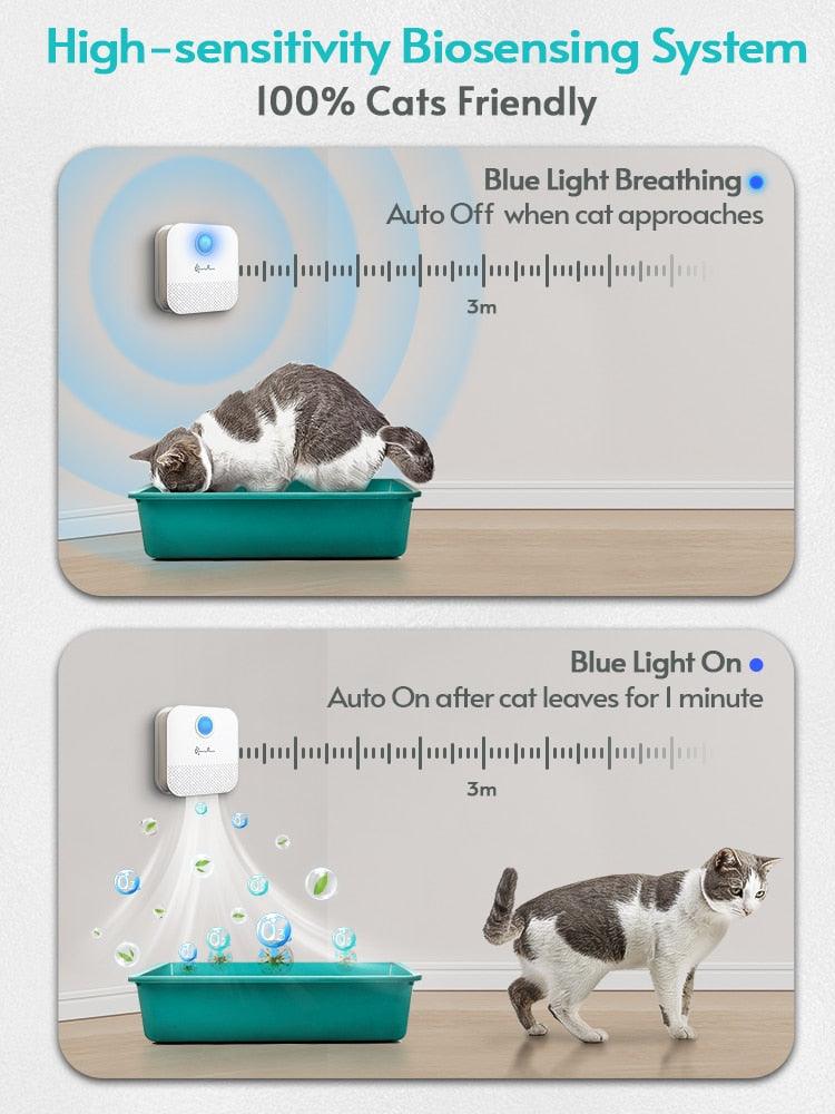DownyPaws 4000mAh Smart Cat Odor Purifier For Cats Litter Box Deodorizer Dog Toilet Rechargeable Air Cleaner Pets Deodorization - YOURISHOP.COM