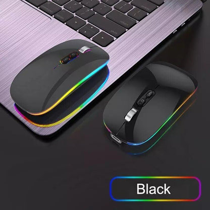 Dual Mode Bluetooth 2.4G Wireless Mouse One-Click Desktop Function Type-C Rechargeable Silent Backlight Mice for Laptop PC New - YOURISHOP.COM