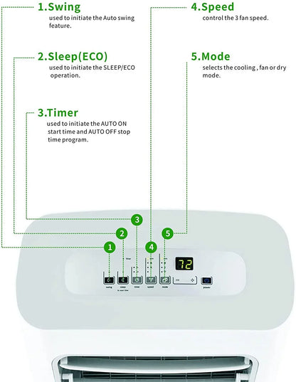 Eco-Air Portable Air Conditioner EA-AC14000,14,000 BTU with Smart Wi-Fi Control - YOURISHOP.COM