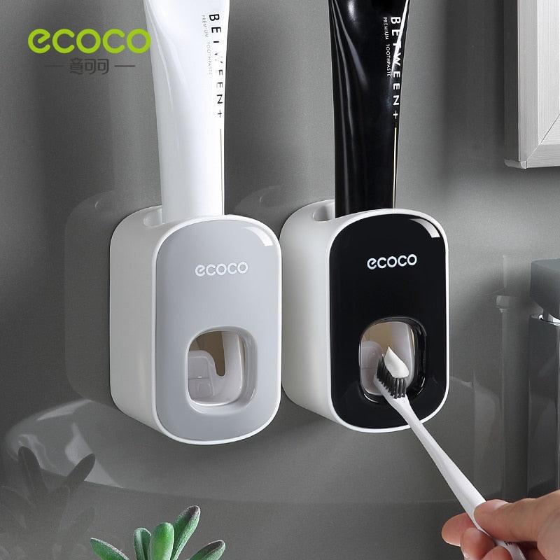ECOCO Automatic Toothpaste Dispenser Wall Mount Bathroom Bathroom Accessories Waterproof Toothpaste Squeezer Toothbrush Holder - YOURISHOP.COM