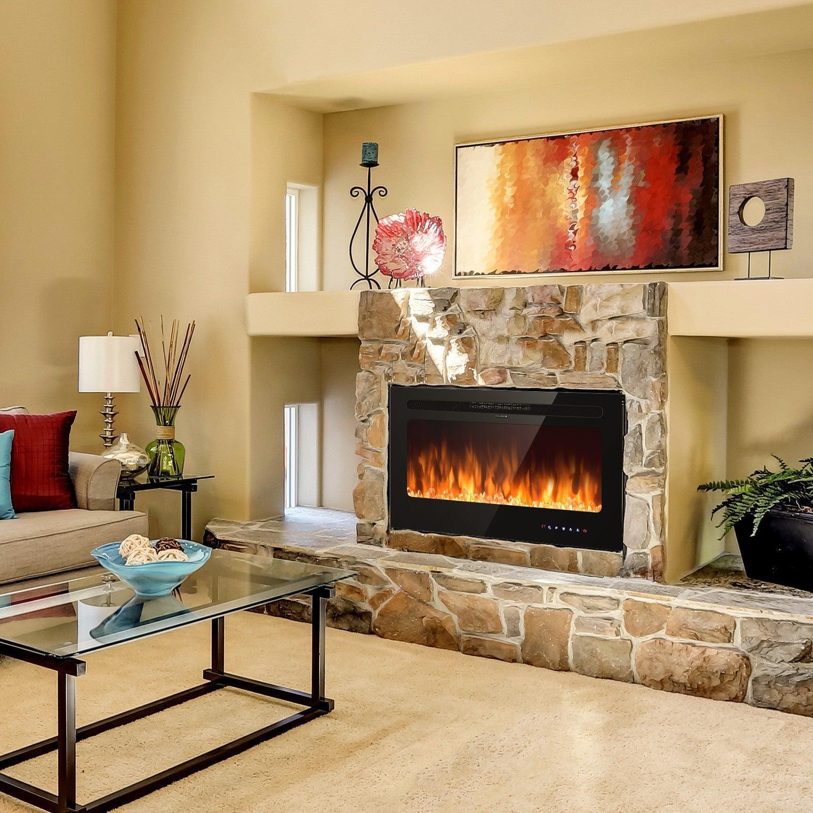Electric Fireplace EP23236US,Insert Wall Mounted with Timer,36 Inch - YOURISHOP.COM