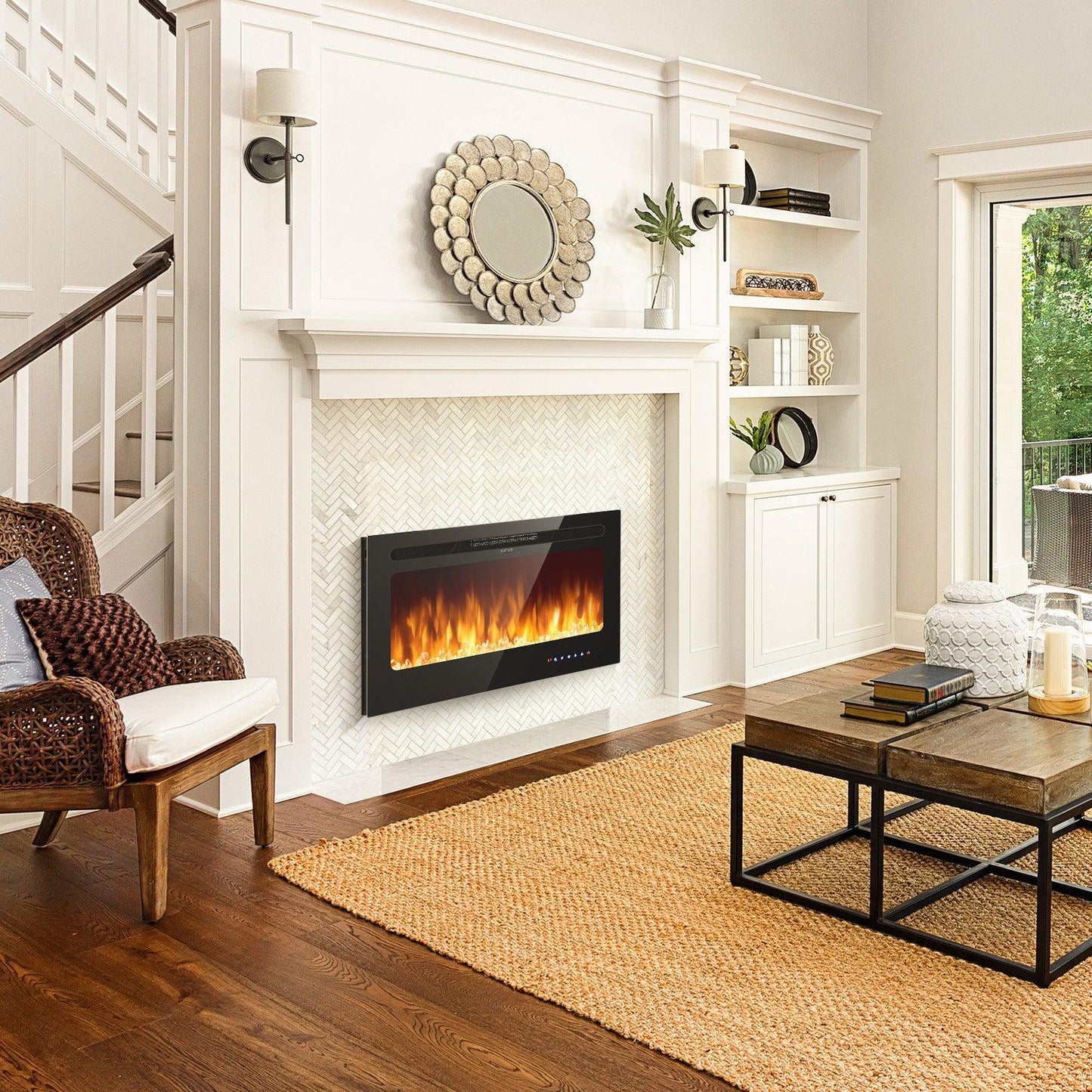 Electric Fireplace EP23236US,Insert Wall Mounted with Timer,36 Inch - YOURISHOP.COM