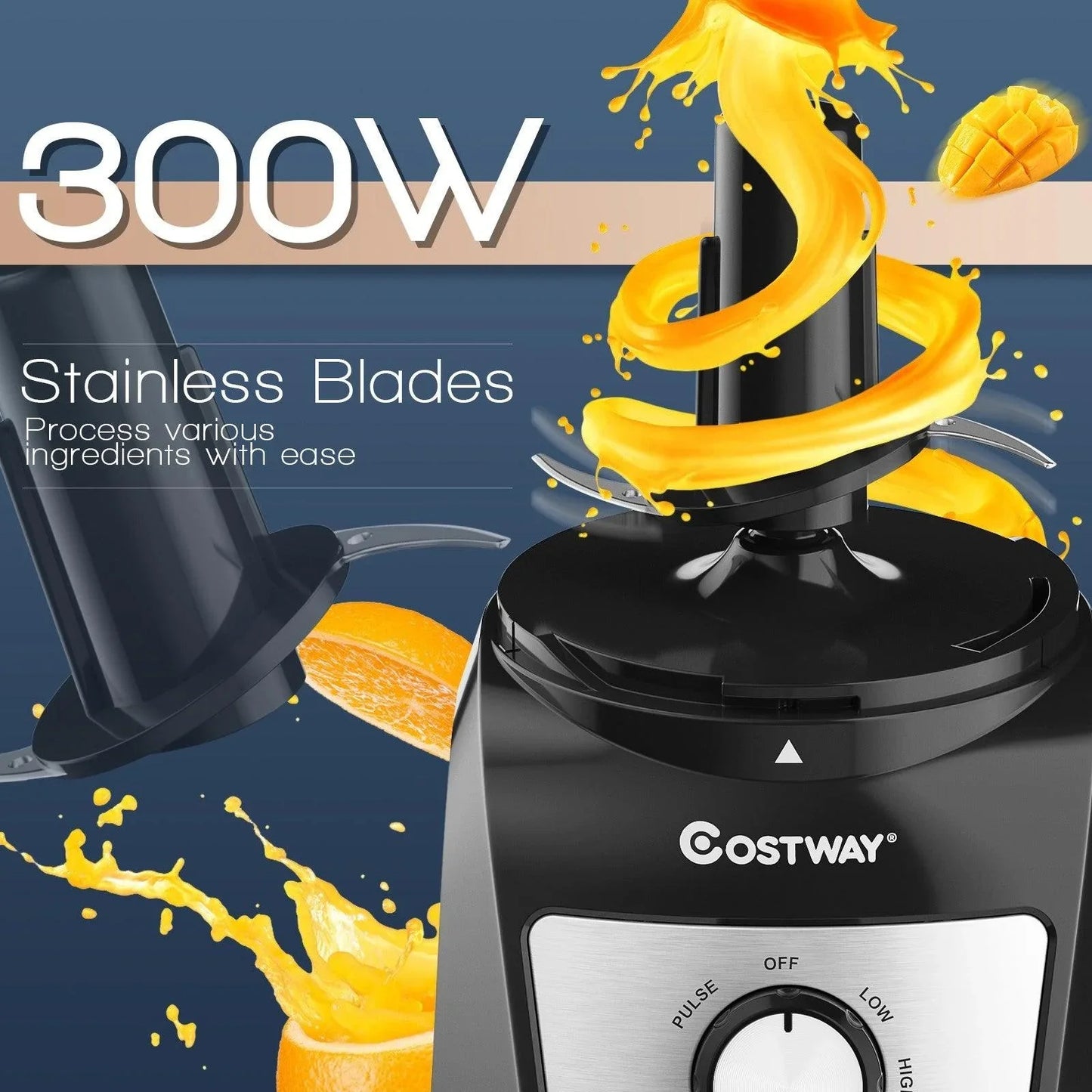 Electric Food Processor ES10024US with Stainless Steel Blade,3-Cup,Vegetable Chopper - YOURISHOP.COM