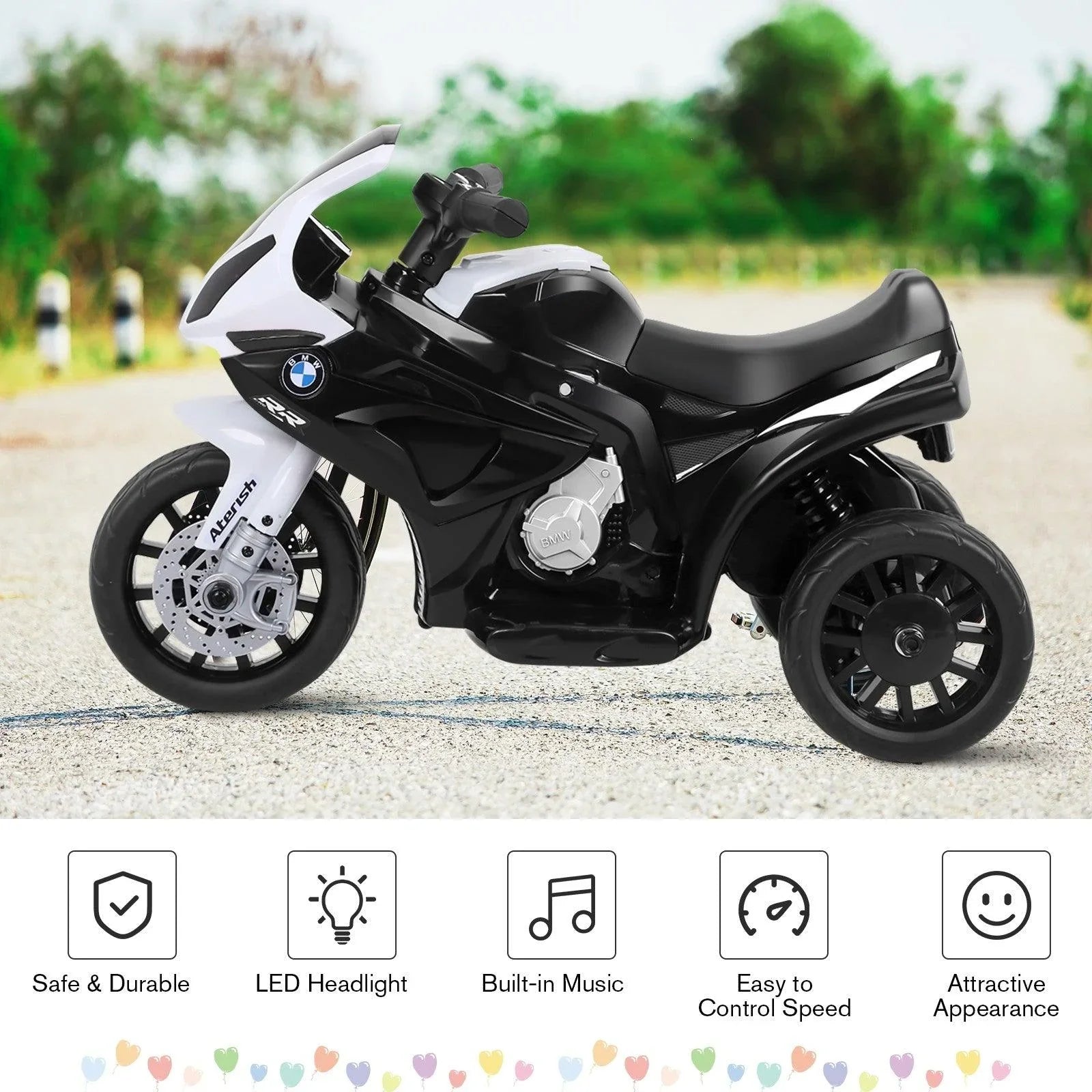 Electric Motorcycle TY327662BKA,BMW S1000 RR Children Battery Powers Trike,6V Kids 3 Wheels Riding - YOURISHOP.COM