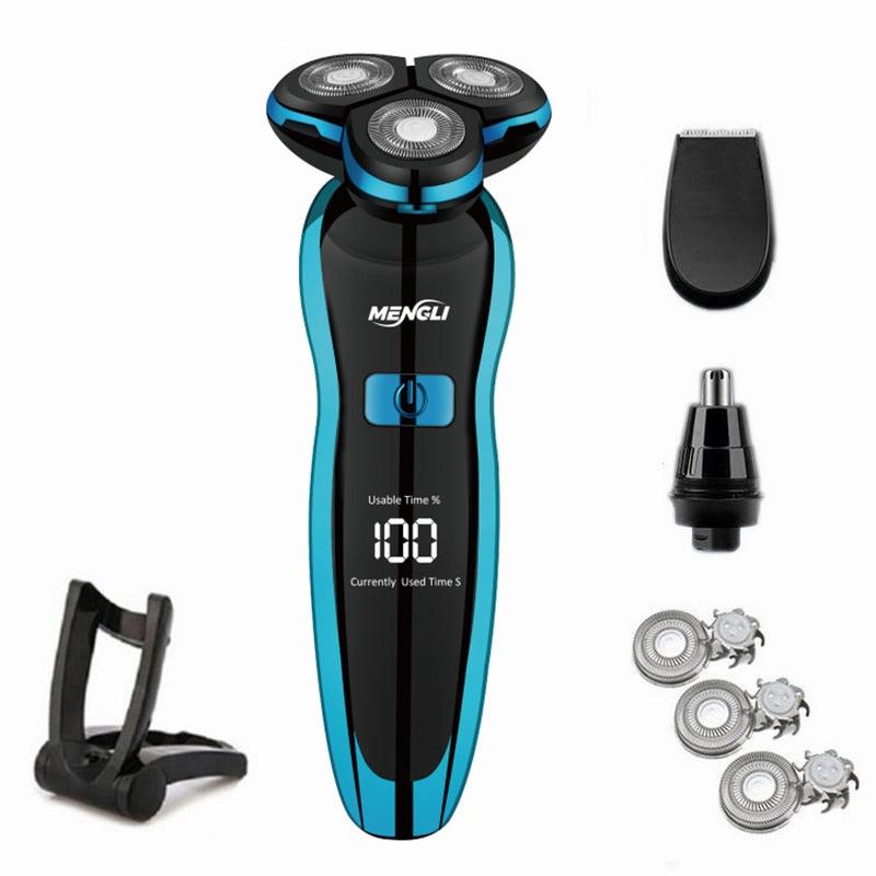 Electric Razor Electric Shaver Hair Cutting Shaving Machine for Men Clipper Beard Trimmer Rotary Shaver 100% Water Proof - YOURISHOP.COM