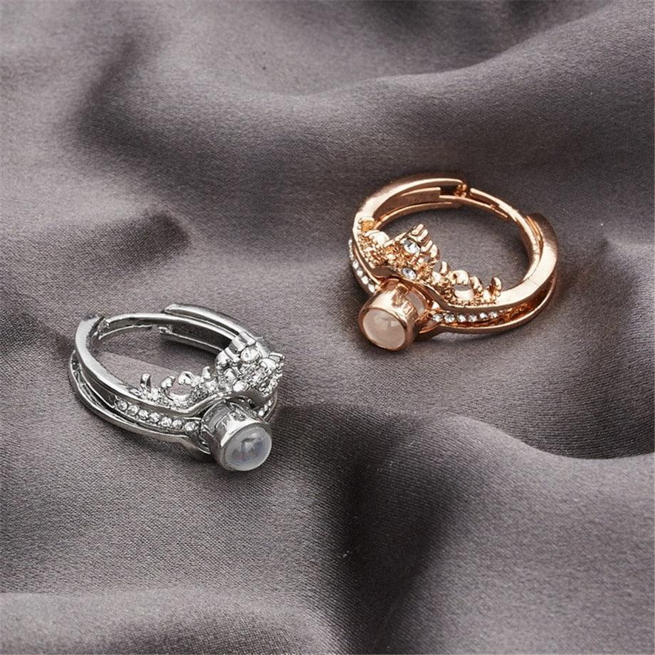 Engraved I LOVE YOU In 100 Languages Rings Rose Gold Fashion Romantic Love Memory Wedding Women Jewelry For Lover Gift - YOURISHOP.COM