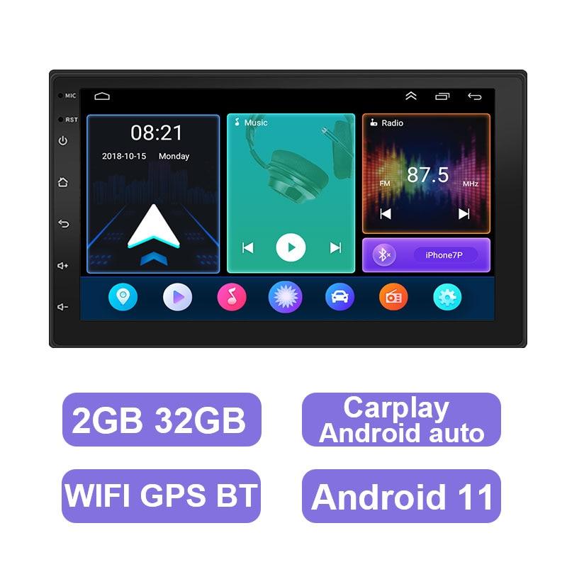 ESSGOO 7 Inch Android Car Radio 2 Din CarPlay 2GB 32GB GPS WiFi Universal Automotive Multimedia For Volkswagen Nissian Toyota - YOURISHOP.COM