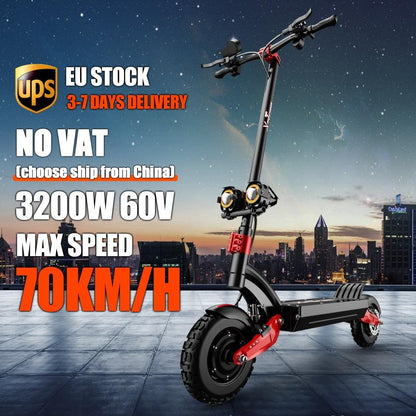 [EU STOCK] X-Tron X10Pro 3200W 60V Electric Scooter Adult Dual Motor E Scooter Folding Kick Scooter Max.70km/h 90Km Range - YOURISHOP.COM