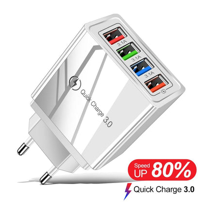 EU/US Plug USB Charger Quick Charge 3.0 For Phone Adapter for iPhone 12 Pro Max Tablet Portable Wall Mobile Charger Fast Charger - YOURISHOP.COM