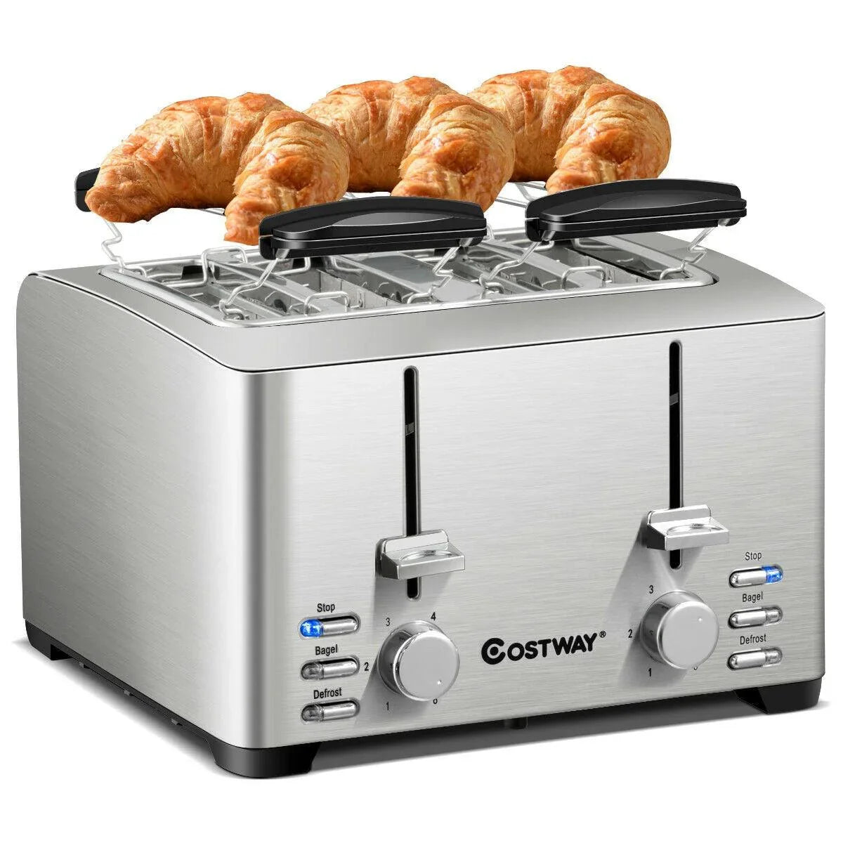 Extra-Wide Slot Stainless Steel 4 Slice Toaster 36405729 - YOURISHOP.COM