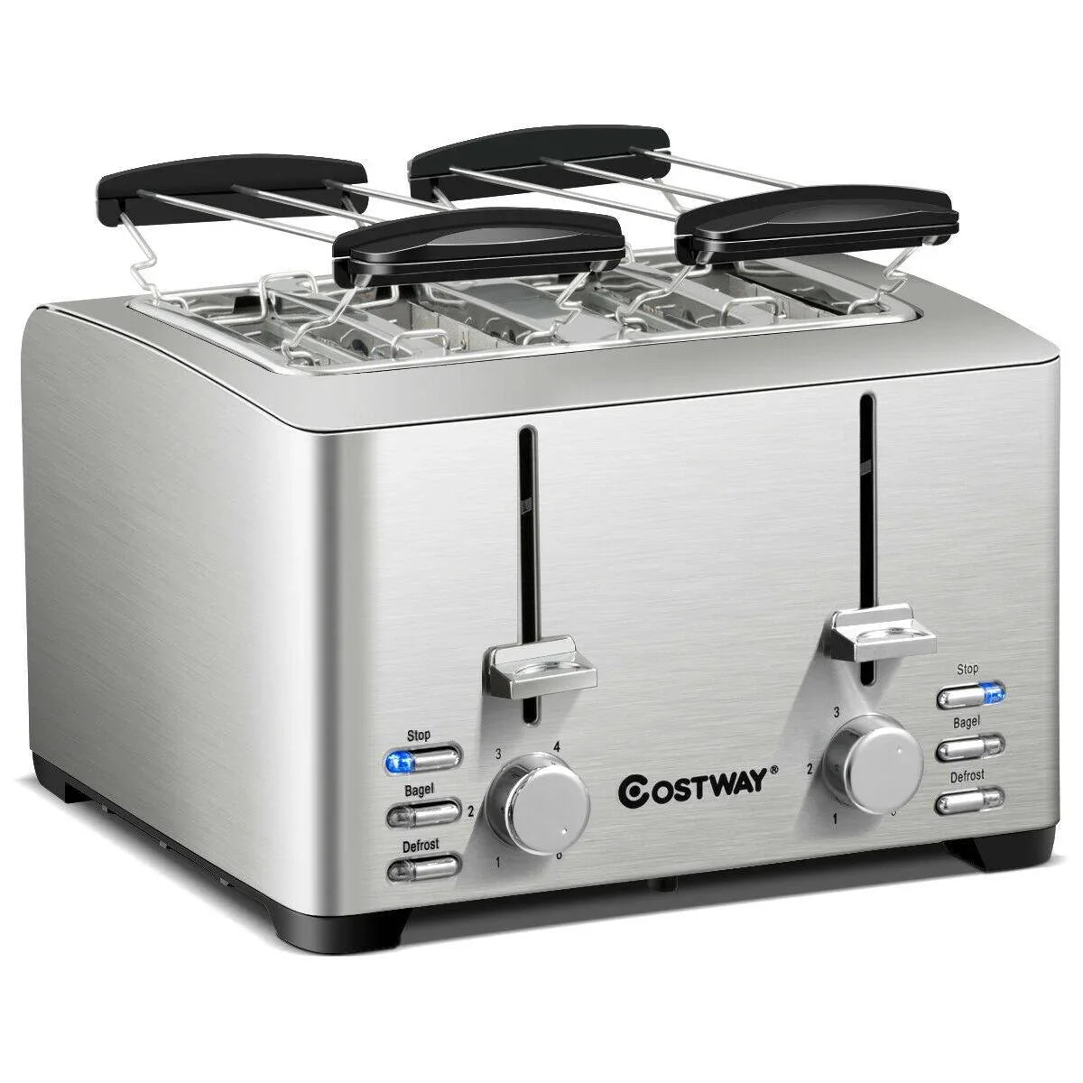 Extra-Wide Slot Stainless Steel 4 Slice Toaster 36405729 - YOURISHOP.COM