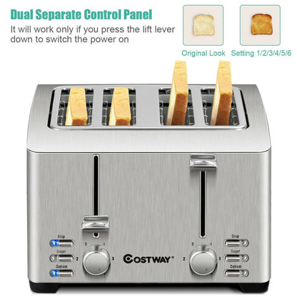 Extra-Wide Slot Stainless Steel 4 Slice Toaster 36405729 - YOURISHOP.COM