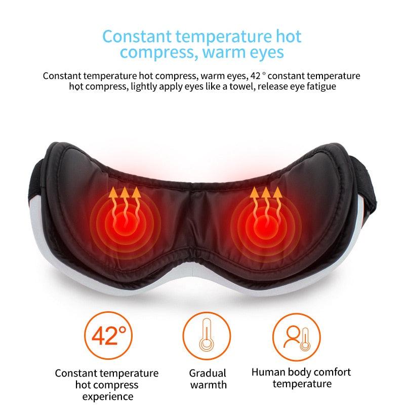 Eye Massager Eye Mask Music Magnetic Air Pressure Bluetooth Heating Vibration Massage Relax Glasses Electric DC Eyes Care Device - YOURISHOP.COM