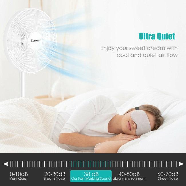 Fan 87190654: 16 Inch Oscillating Pedestal 3-Speed Adjustable Height Fan with Remote Control - YOURISHOP.COM