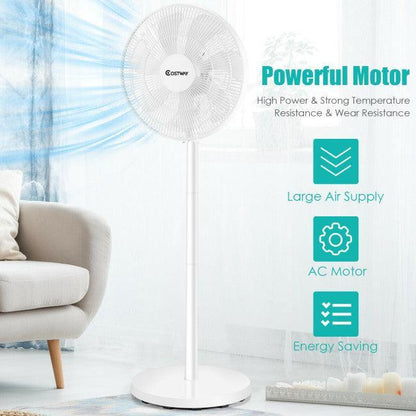Fan 87190654: 16 Inch Oscillating Pedestal 3-Speed Adjustable Height Fan with Remote Control - YOURISHOP.COM