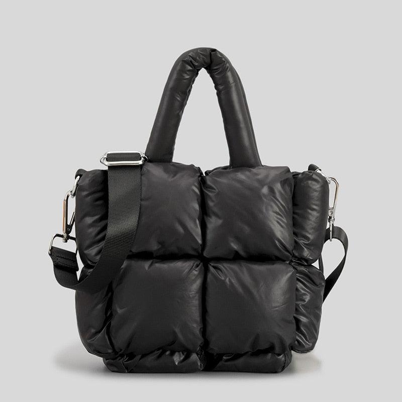 Fashion Large Tote Padded Handbags Designer Quilted Women Shoulder Bags Luxury Nylon Down Cotton Crossbody Bag Winter Purse 2022 - YOURISHOP.COM