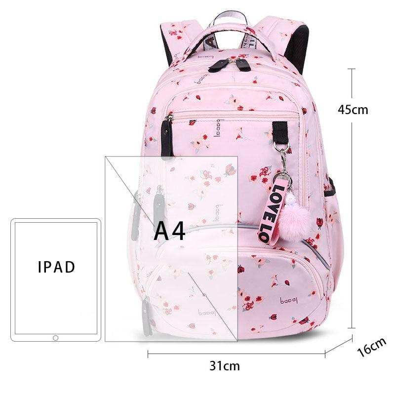 Fengdong kids school backpack child bag waterproof nylon printing backpack for children school bags for teenage girls schoolbag - YOURISHOP.COM