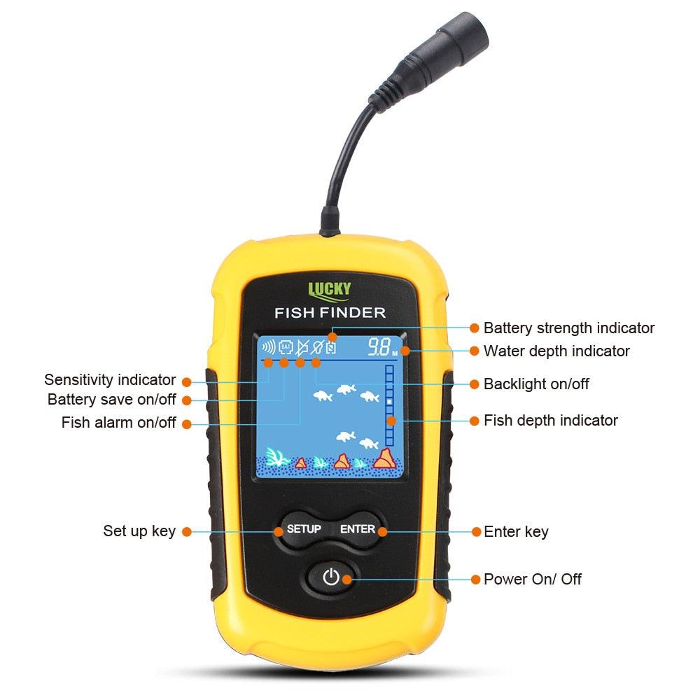 FFC1108-1 Alarm 100M Portable Sonar Fish Finders Fishing lure Echo Sounder Fishing Finder Alarm Transducer Lake Sea Fishing - YOURISHOP.COM