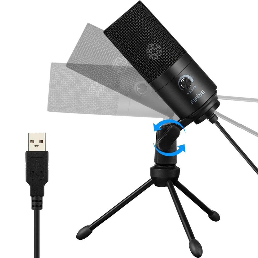 Fifine Metal USB Condenser Recording Microphone For Laptop Windows Cardioid Studio Recording Vocals Voice Over,Video-K669 - YOURISHOP.COM