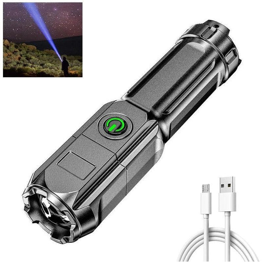 Flashlight Strong Light Rechargeable Zoom Giant Bright Xenon Special Forces Home Outdoor Portable Led Luminous Flashlight - YOURISHOP.COM