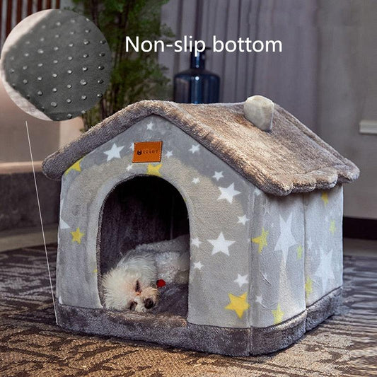 Foldable Dog House Kennel Bed Mat For Small Medium Dogs Cats Winter Warm Cat bed Nest Pet Products Basket Pets Puppy Cave Sofa - YOURISHOP.COM