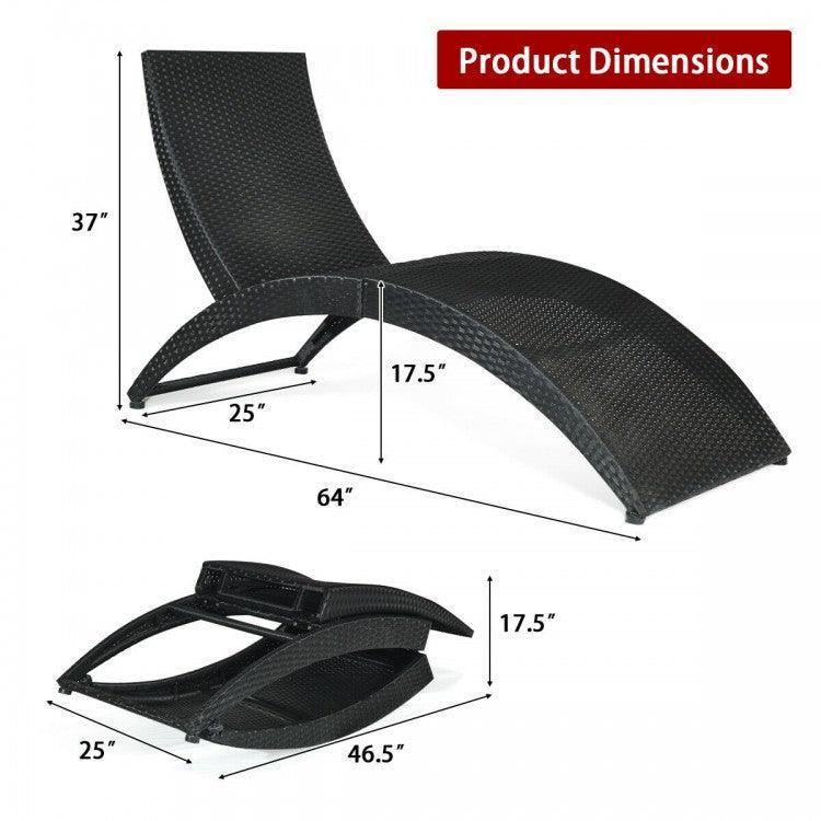 Folding Patio Rattan HW6,Portable Lounge Chair Chaise with Cushion - YOURISHOP.COM