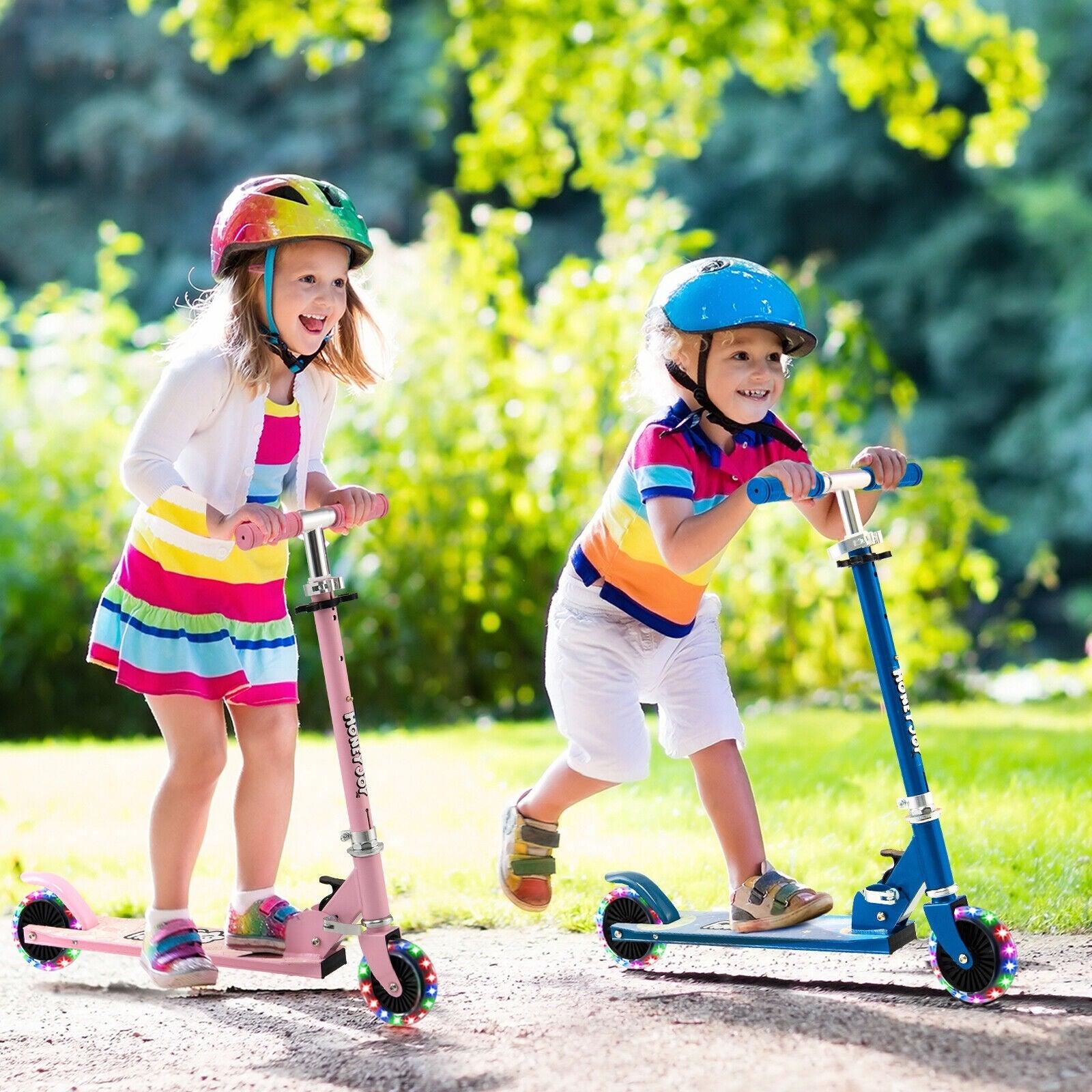 Folding Scooter 32601895 with 2 Flashing Wheels,Adjustable Height Kids Toy Kick - YOURISHOP.COM
