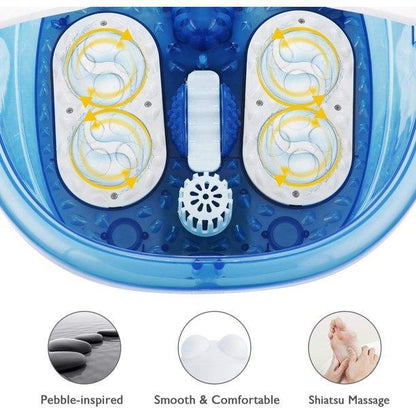 Foot Spa xkam-spahq1，6 in 1 Motorized Bath Massager，3 Speed Frequency Conversion，Heat & Bubbles & Automatic Massager - YOURISHOP.COM