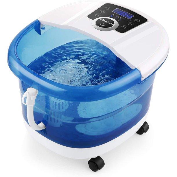 Foot Spa xkam-spahq1，6 in 1 Motorized Bath Massager，3 Speed Frequency Conversion，Heat & Bubbles & Automatic Massager - YOURISHOP.COM