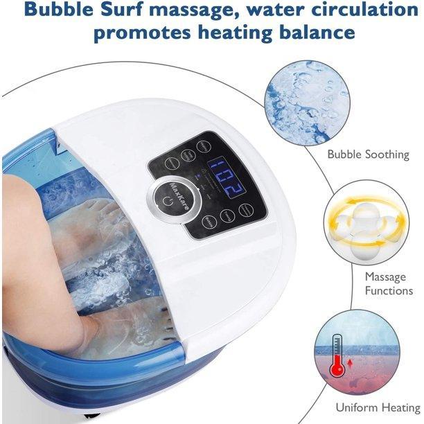 Foot Spa xkam-spahq1，6 in 1 Motorized Bath Massager，3 Speed Frequency Conversion，Heat & Bubbles & Automatic Massager - YOURISHOP.COM