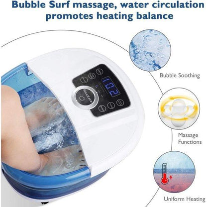 Foot Spa xkam-spahq1，6 in 1 Motorized Bath Massager，3 Speed Frequency Conversion，Heat & Bubbles & Automatic Massager - YOURISHOP.COM