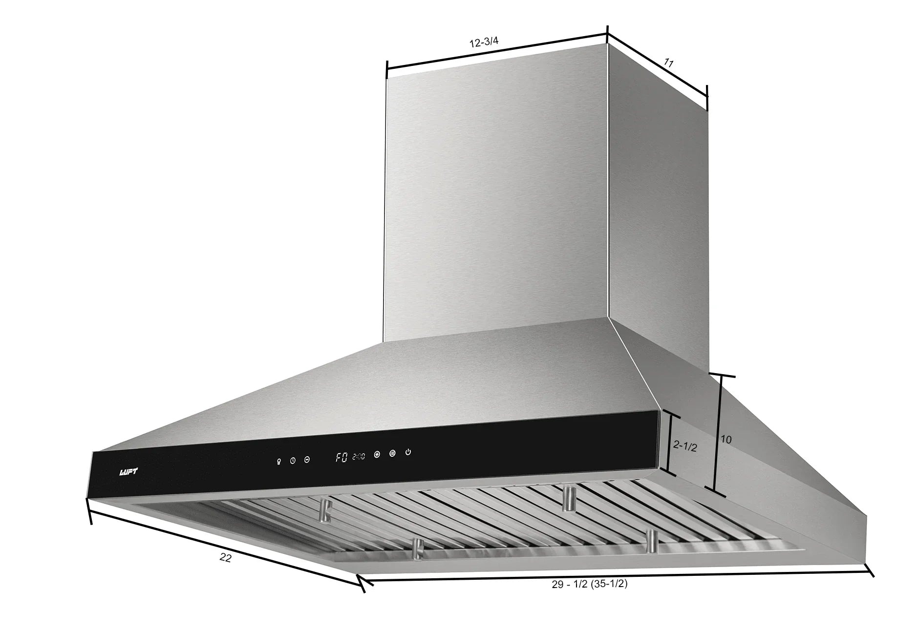 FT-77: LuFt Wall mount Range hood| 900 CFM| Touch Control| 1-15 Mins Timer Function - YOURISHOP.COM