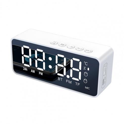 G50 Wireless Bluetooth Speaker With FM Radio Mini Portable Card Mirror Alarm Clock Sound Dual Alarm Clock Settings For All Phone - YOURISHOP.COM