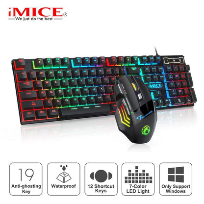 Gaming keyboard and Mouse Wired keyboard with backlight keyboard Russia Gamer kit 5500Dpi Silent Gaming Mouse Set For PC Laptop - YOURISHOP.COM