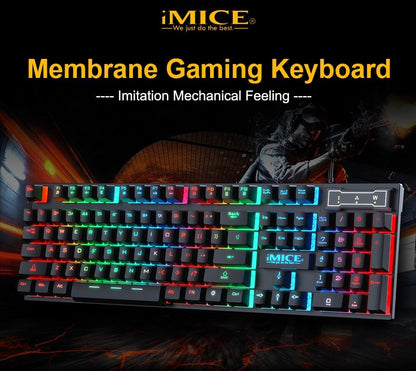 Gaming keyboard and Mouse Wired keyboard with backlight keyboard Russia Gamer kit 5500Dpi Silent Gaming Mouse Set For PC Laptop - YOURISHOP.COM