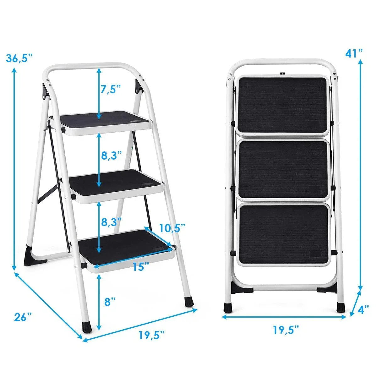 HD 3 Step Ladder Platform Lightweight Folding Stool 78265940 - YOURISHOP.COM