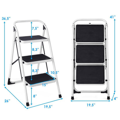 HD 3 Step Ladder Platform Lightweight Folding Stool 78265940 - YOURISHOP.COM