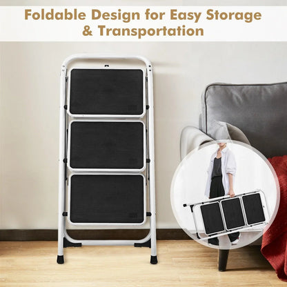 HD 3 Step Ladder Platform Lightweight Folding Stool 78265940 - YOURISHOP.COM