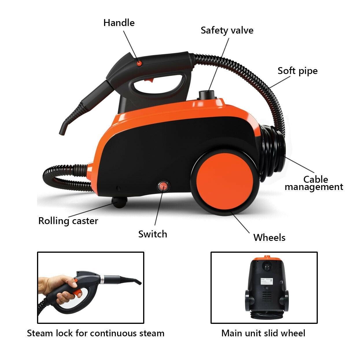 Heavy Duty Household Multipurpose Steam Cleaner with 18 Accessories 04219876 - YOURISHOP.COM