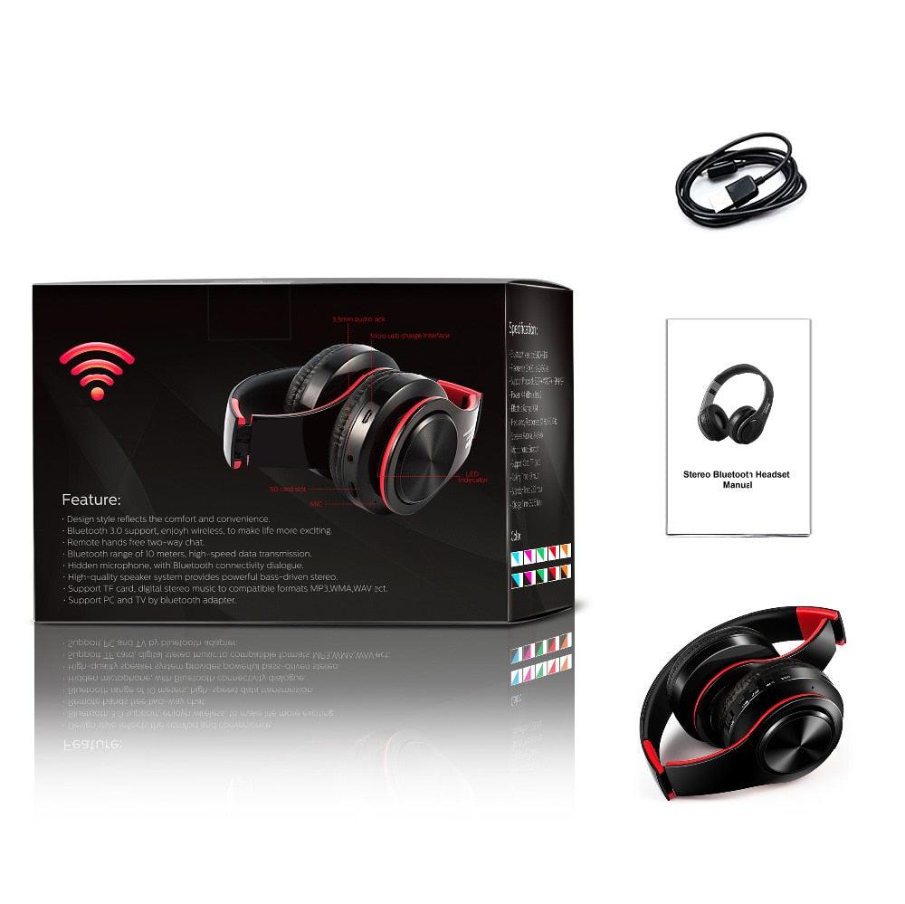 HIFI Stereo Earphones Bluetooth Headphone Music Headset FM and Support SD Card with Mic for Mobile Xiaomi Iphone Sumsamg Tablet - YOURISHOP.COM