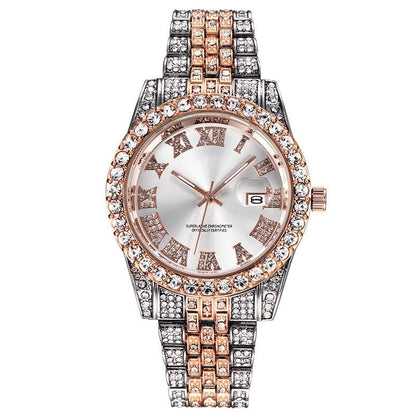 Hip Hop Full Iced Out Mens Watches Luxury Date Quartz Wrist Watches With Micropaved Cubic Zircon Watch For Women Men Jewelry - YOURISHOP.COM