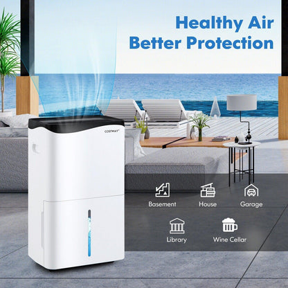 Home 100-Pint Dehumidifier ES10106US-WH,with Smart App and Alexa Control for Home and Basements