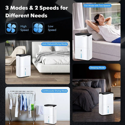 Home 100-Pint Dehumidifier ES10106US-WH,with Smart App and Alexa Control for Home and Basements - YOURISHOP.COM