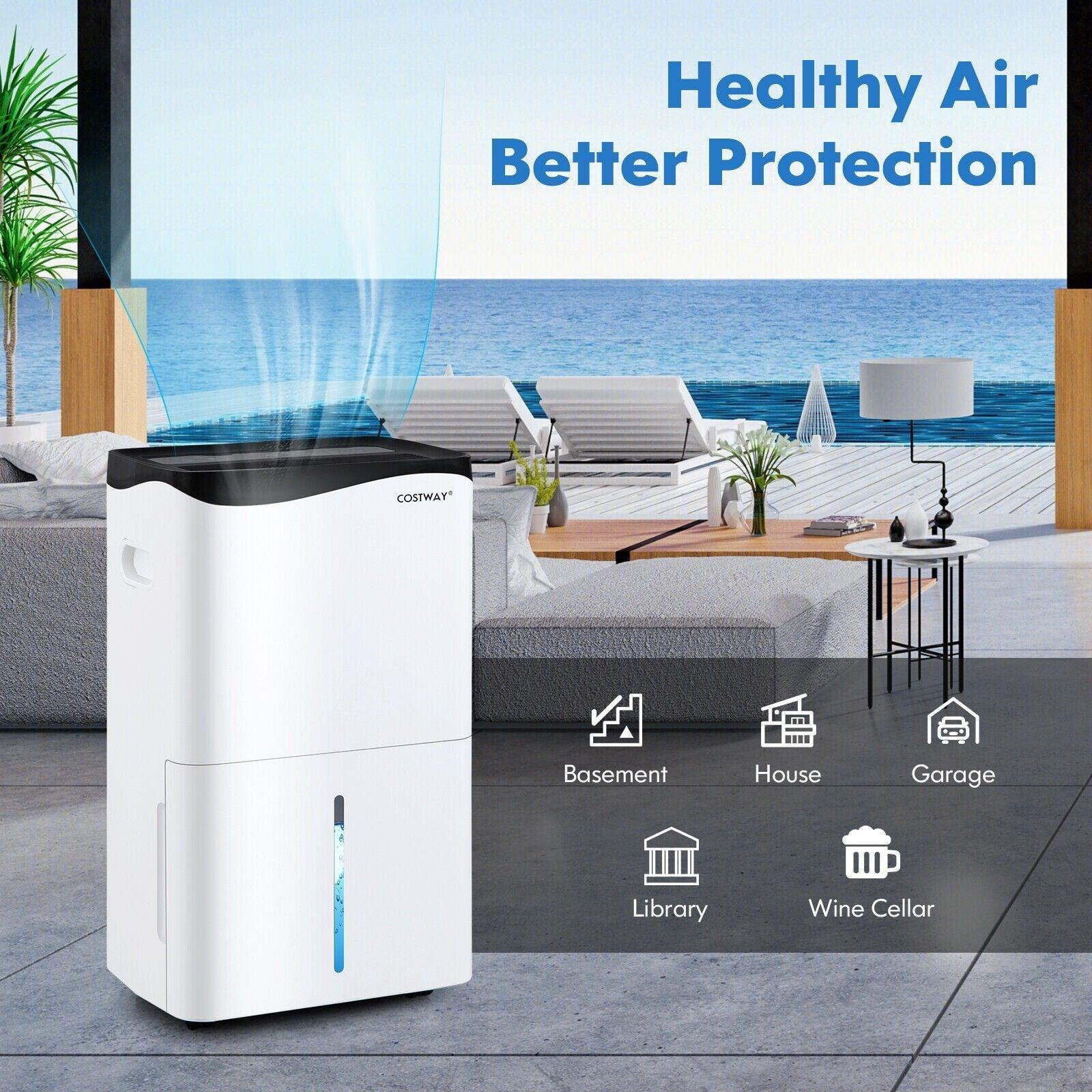 Home 100-Pint Dehumidifier ES10106US-WH,with Smart App and Alexa Control for Home and Basements - YOURISHOP.COM