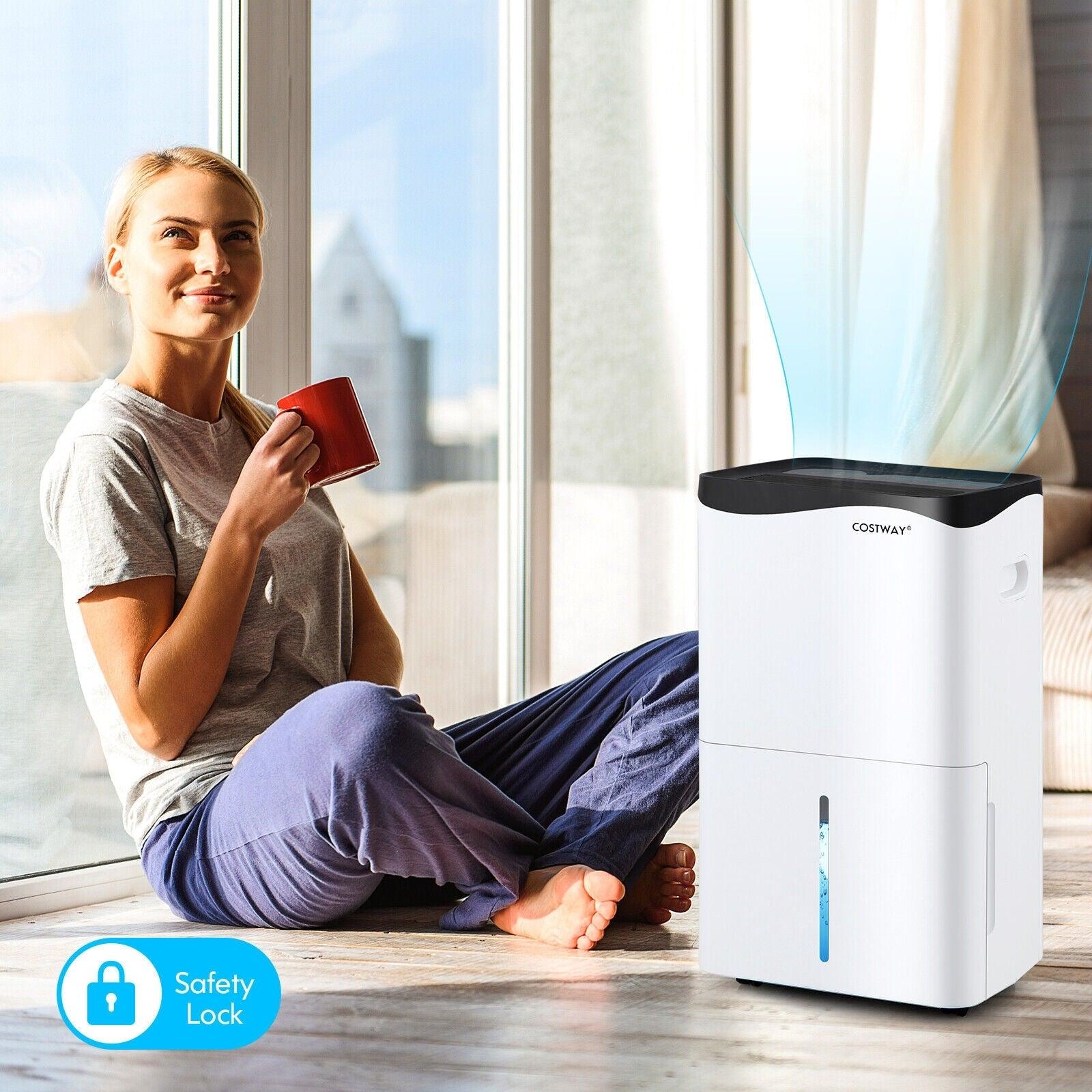 Home 100-Pint Dehumidifier ES10106US-WH,with Smart App