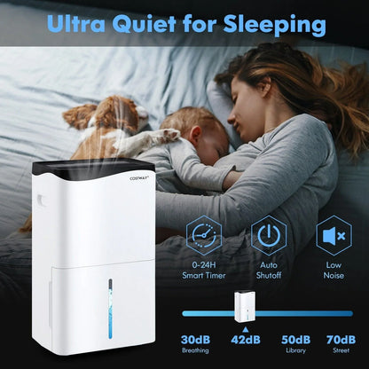 Home 100-Pint Dehumidifier ES10106US-WH,with Smart App and Alexa Control for Home and Basements - YOURISHOP.COM
