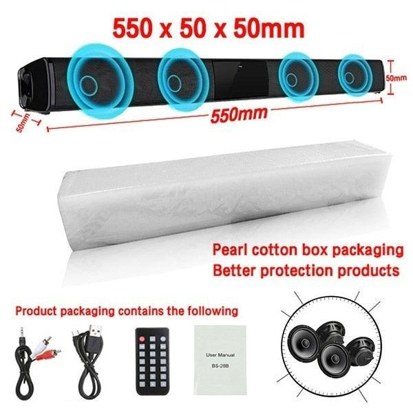 Home Theater HIFI Portable Wireless Bluetooth Speakers Column Stereo Bass Sound bar FM Radio USB Subwoofer for Computer TV Phone - YOURISHOP.COM