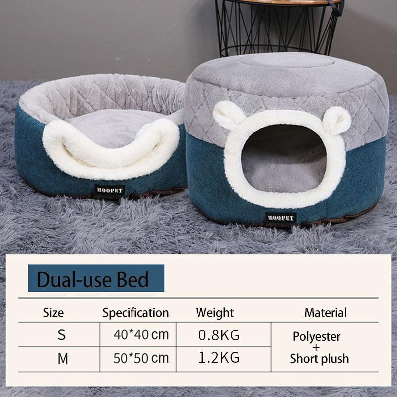 HOOPET Cat Bed House Soft Plush Kennel Puppy Cushion Small Dogs Cats Nest Winter Warm Sleeping Pet Dog Bed Pet Mat Supplies - YOURISHOP.COM