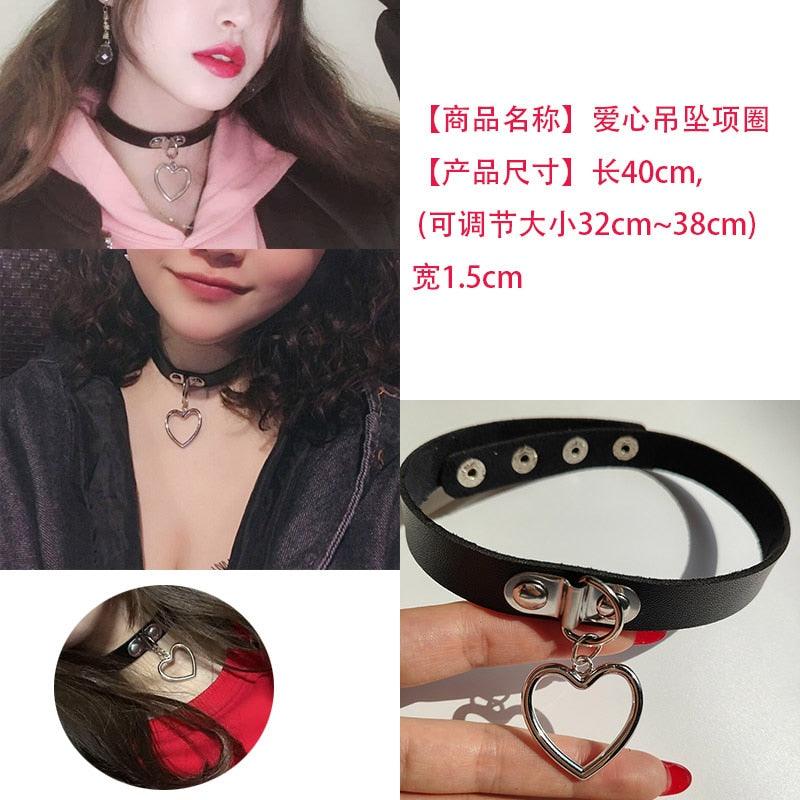 Hot Punk Harajuku Collar Choker Necklace Kit head PU Leather Choker Punk Goth Handmade Neck Bracelet animal Jewelry wholesale - YOURISHOP.COM